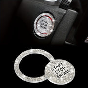 Car Engine Start Button Cover Crystal Bling Ignition Emblem Decor