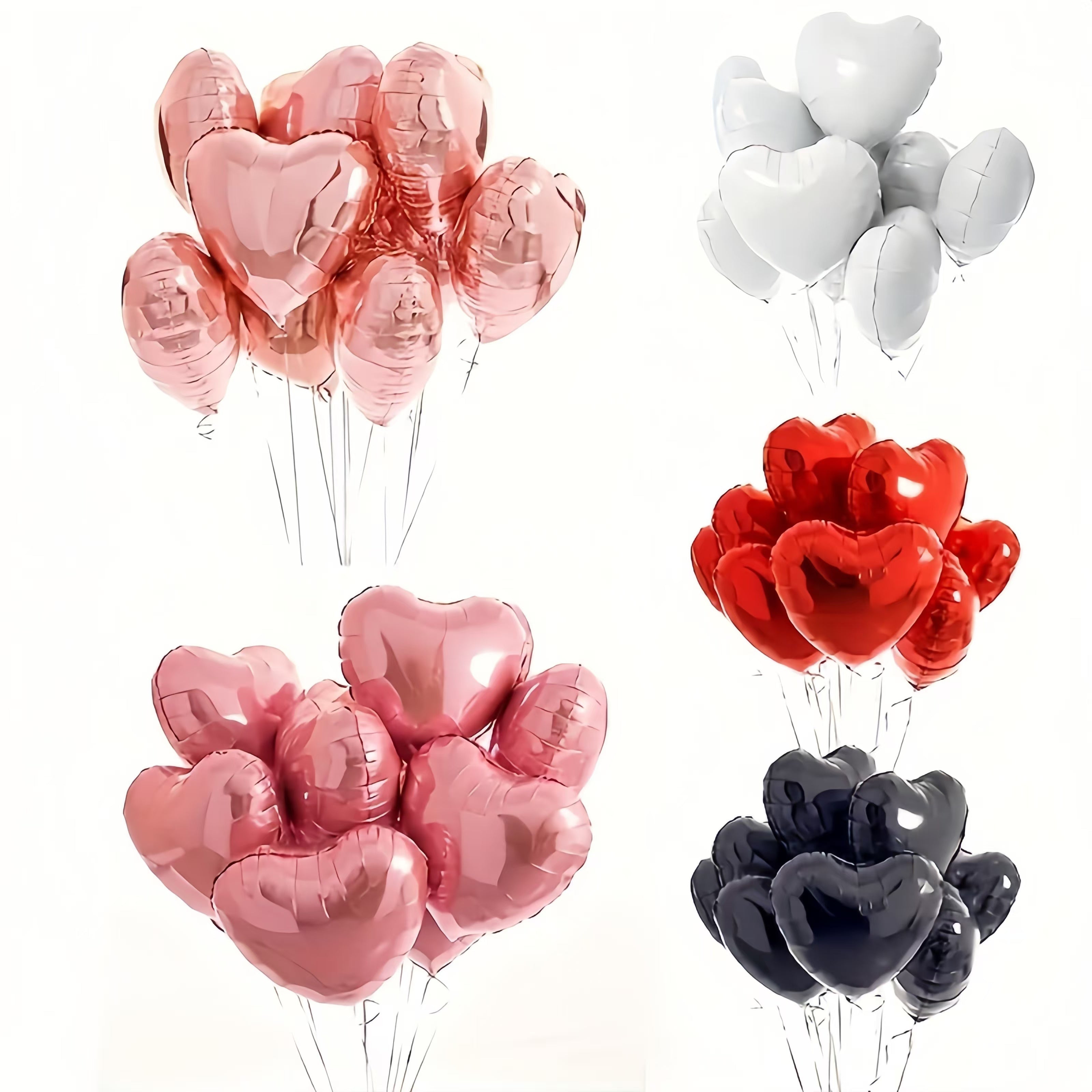 10 Heart-Shaped Foil Balloons for Valentine's Day Birthdays Weddings and Parties