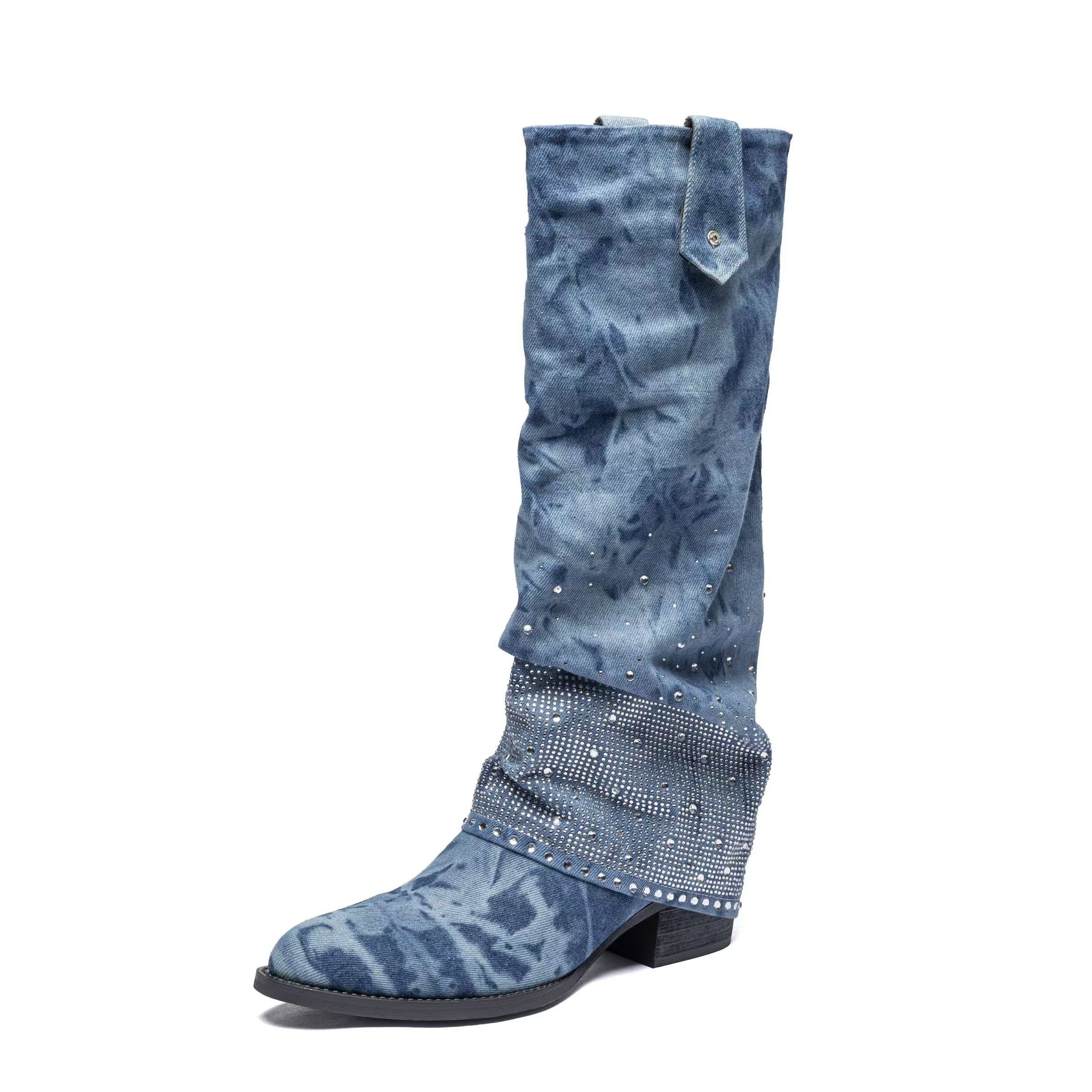 Women's Leather High-Top British Style Fashion Boots