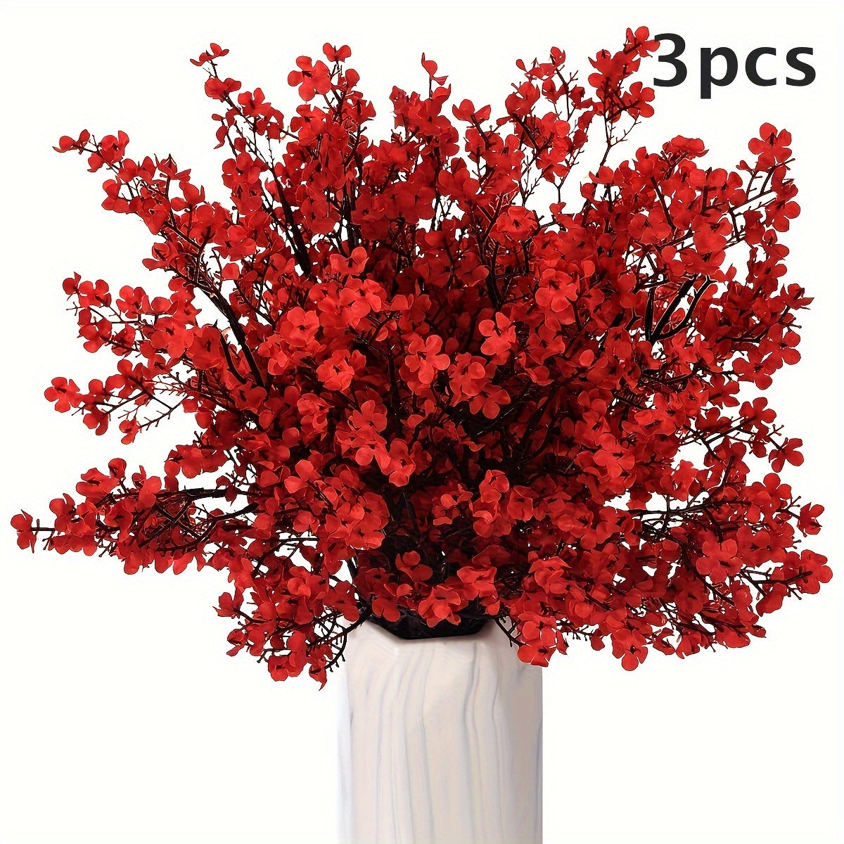 3-Piece Artificial Cherry Blossom Branch Set for Home Decor