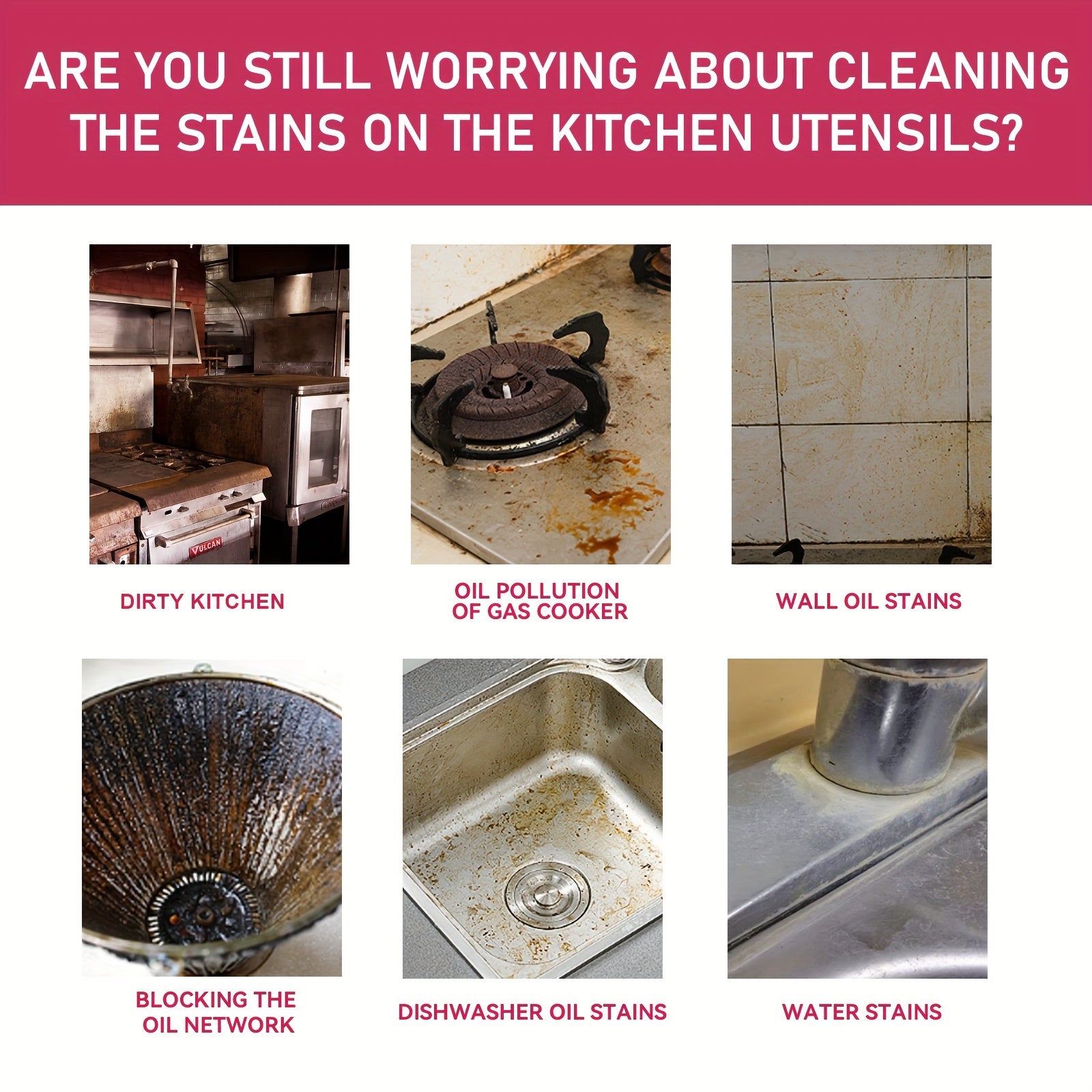 Розовый набор для кухни из 2 предметов: пластичный удалитель пятен и жира