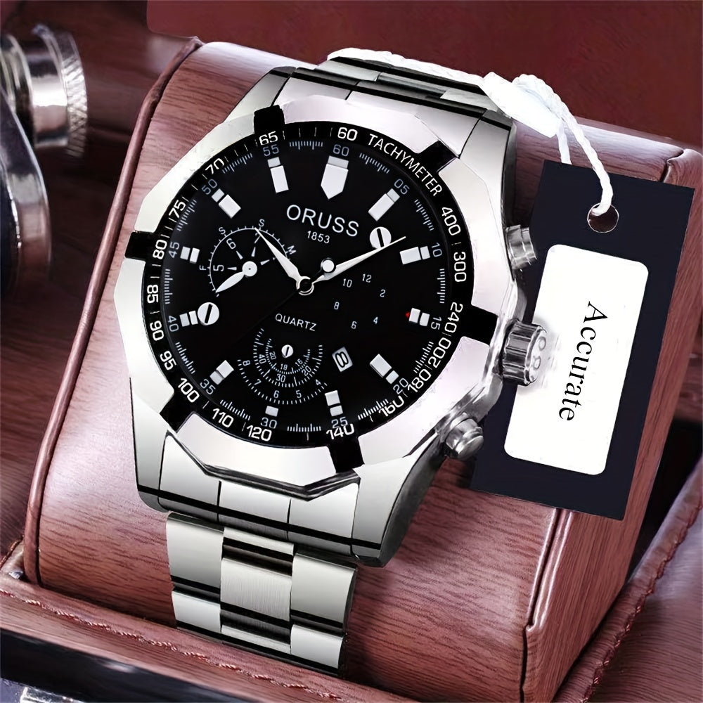 Men's Waterproof Wristwatch with Large Dial Luminous Hands Durable Fashion Accessory