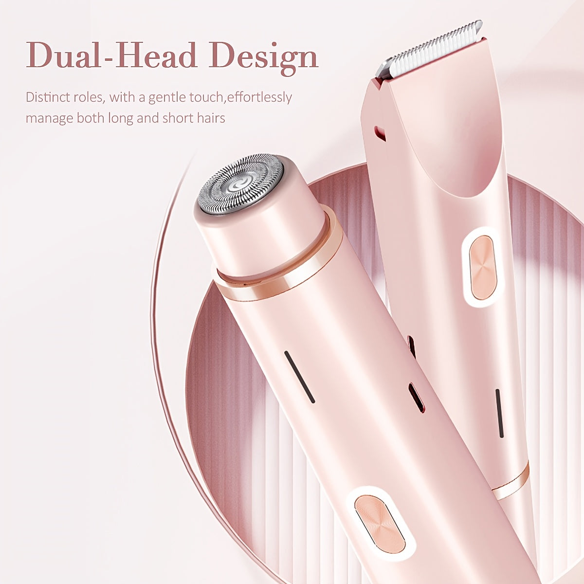 Women's Electric Hair Trimmer Dual-Head Rechargeable USB Face and Body Shaver