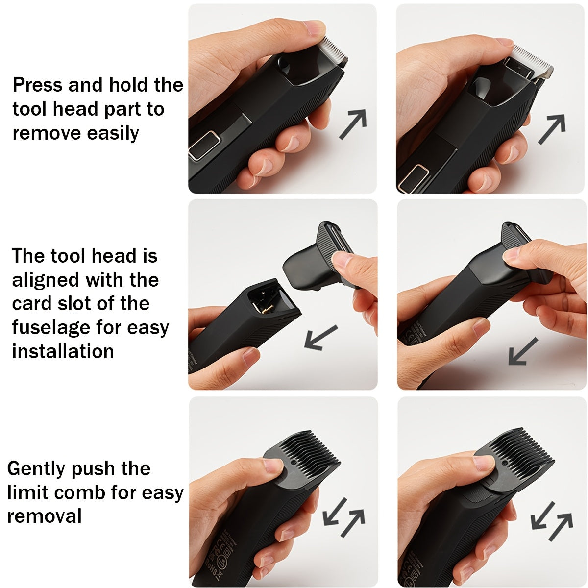 Dual-head body hair trimmer groin shaver stainless steel blades LED display USB rechargeable lightweight travel lock 60+ min runtime