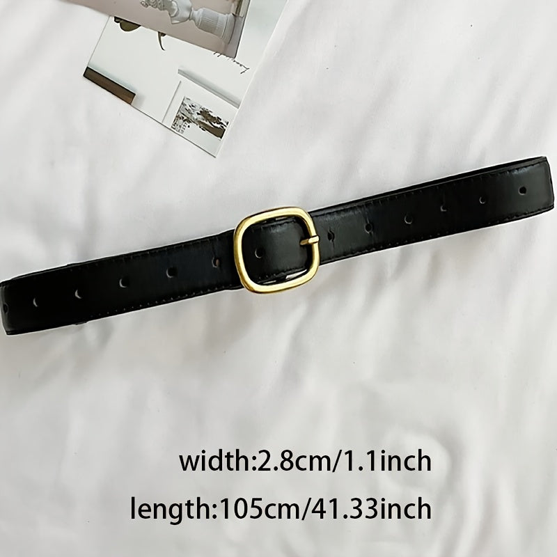 Женский винтажный ремень из PU-кожи с круглой пряжкой для платьев, джинсов и курток