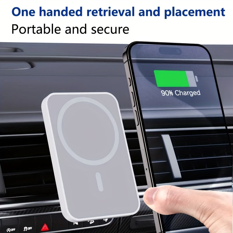 15W Wireless Car Charger with Air Vent Mount for iPhone 15/14/13/12 Mini Pro Max Magnetic USB-C Dashboard Phone Holder