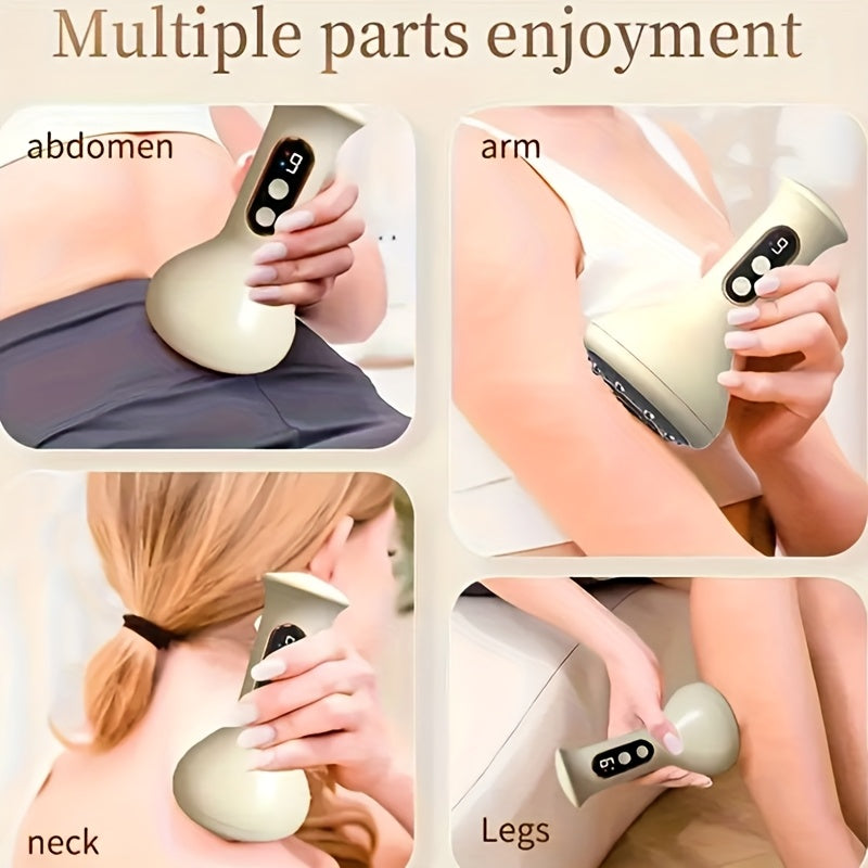 9-Speed Adjustable USB Rechargeable Full Body Heat Massage Device with Steel Balls