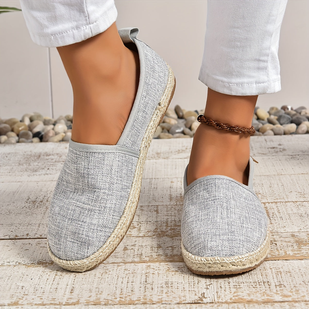 Women's Canvas Espadrille Slip-On Shoes Breathable Comfortable Casual
