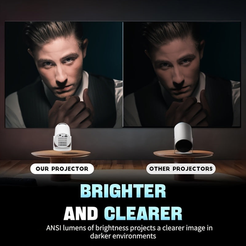 Mini Portable Projector with WiFi 4K Video Support for Home Entertainment