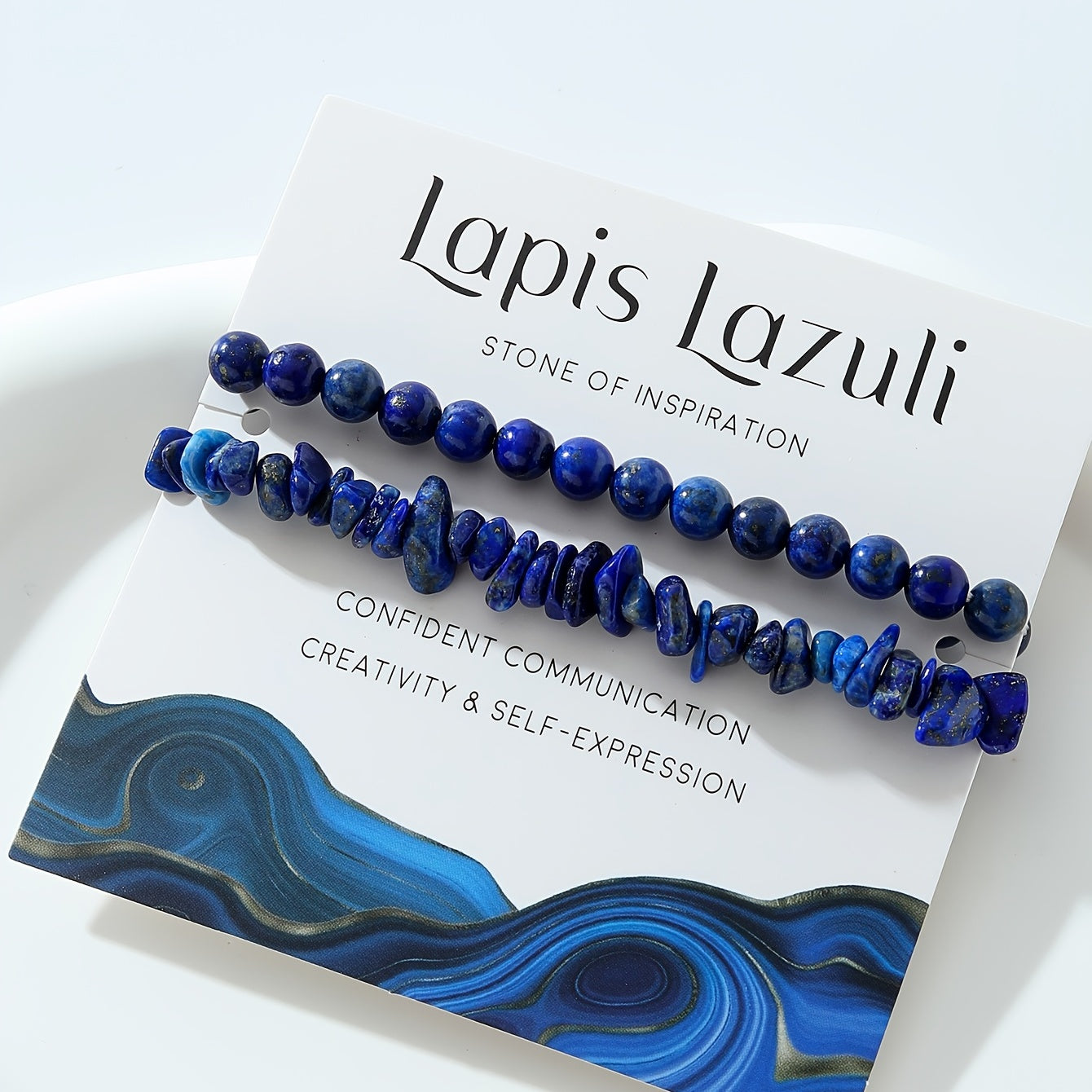 Stretch Bracelet with Irregular Stone Beads and Beaded Hand Decoration