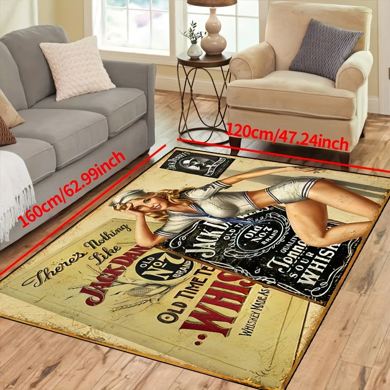 Polyester Rug Non-Slip Waterproof Indoor Outdoor Durable 1 Piece