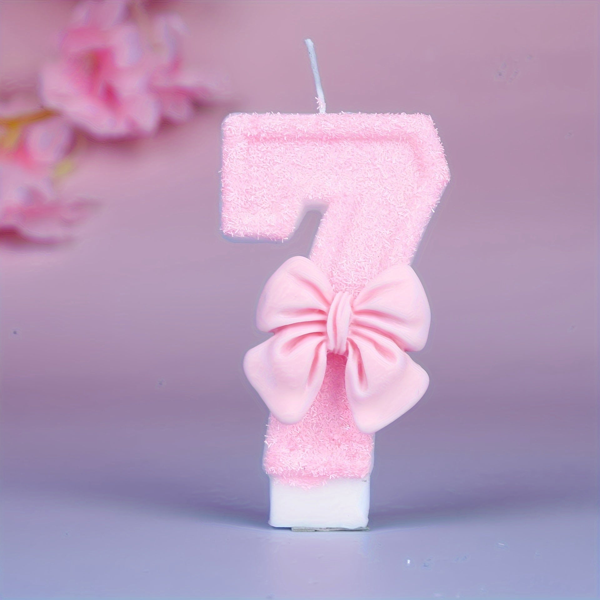 Pink Glitter Number 12 Birthday Candle for Celebrations and Parties