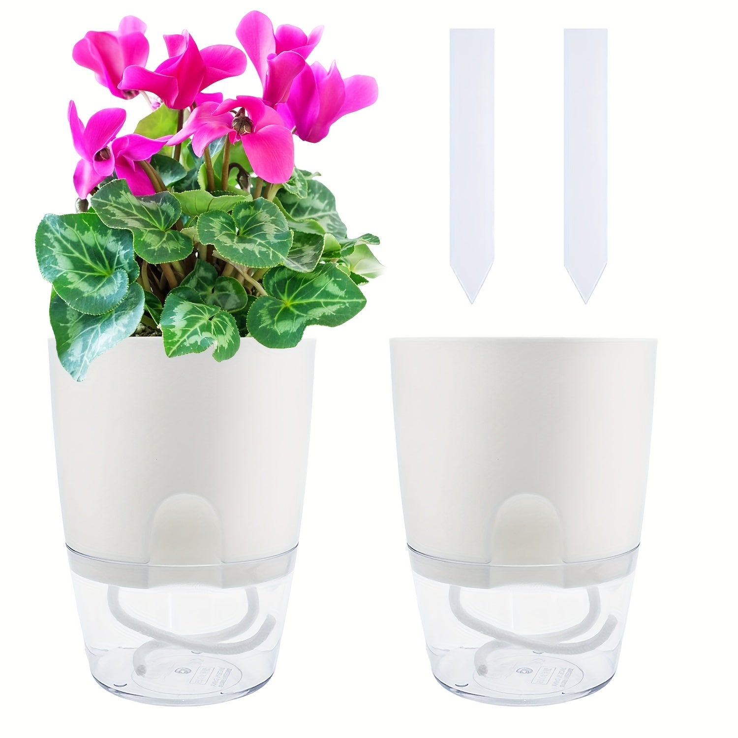 Self-Watering Planters Set 2 4 6 Pcs 10.41cm Plastic Indoor Outdoor