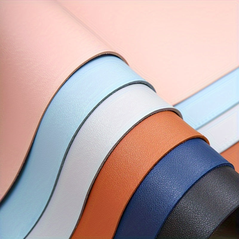 1 Ta'sir qilmaydigan PVC sun'iy charm ish stoli mato, suv o'tkazmaydigan va dog'ga chidamli, tozalash oson, ofis yoki o'qish stoli uchun bir nechta ranglarda mavjud.