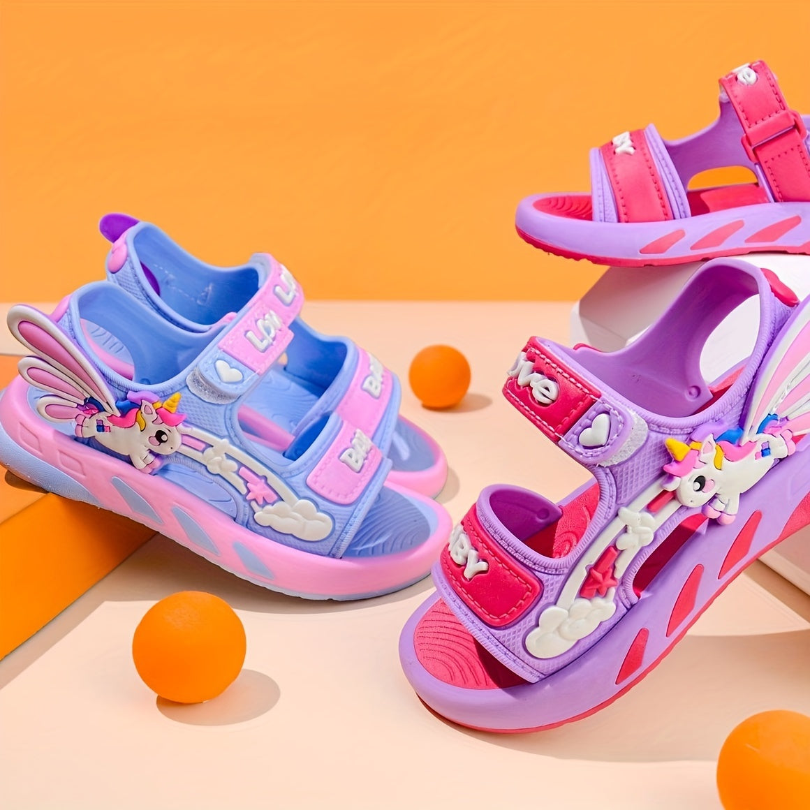 Girls Summer Open Toe Sandals Animal Print Non-Slip Breathable Casual