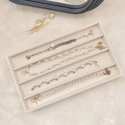 Jewelry Organizer Set with Velvet-Lined Tray and Compartments for Rings Earrings and Necklaces