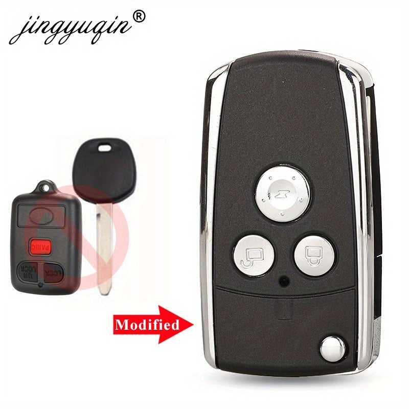 Flip Key Shell for F3 F3R 3-Button Folding Remote Case Durable Plastic Black