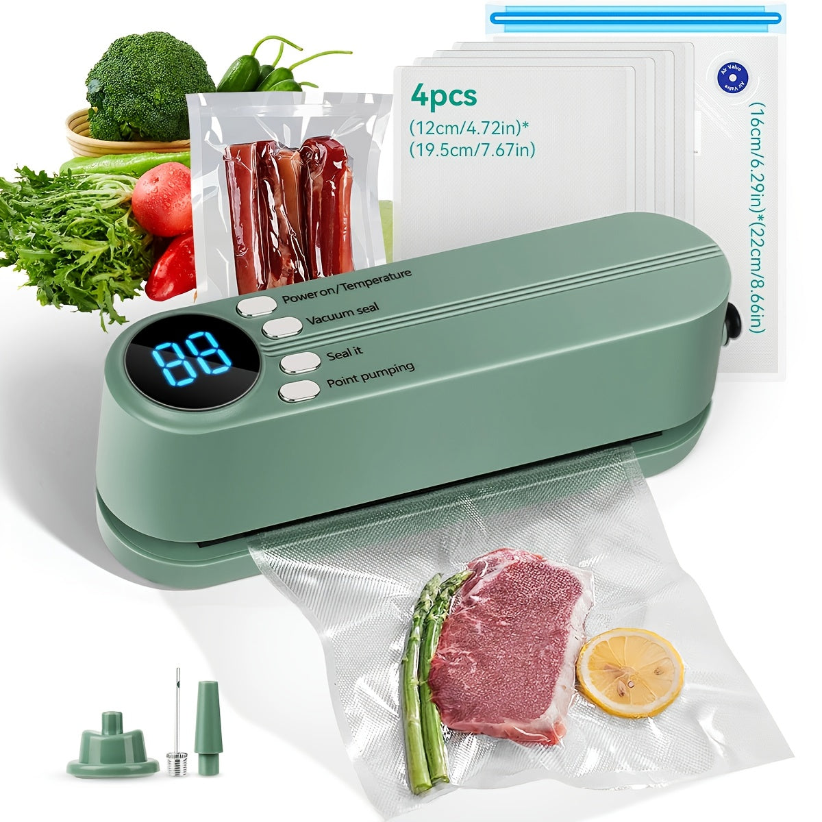 Mini Bag Sealer Vacuum Sealer Portable Resealer for Snacks Chips Dog Food USB Rechargeable