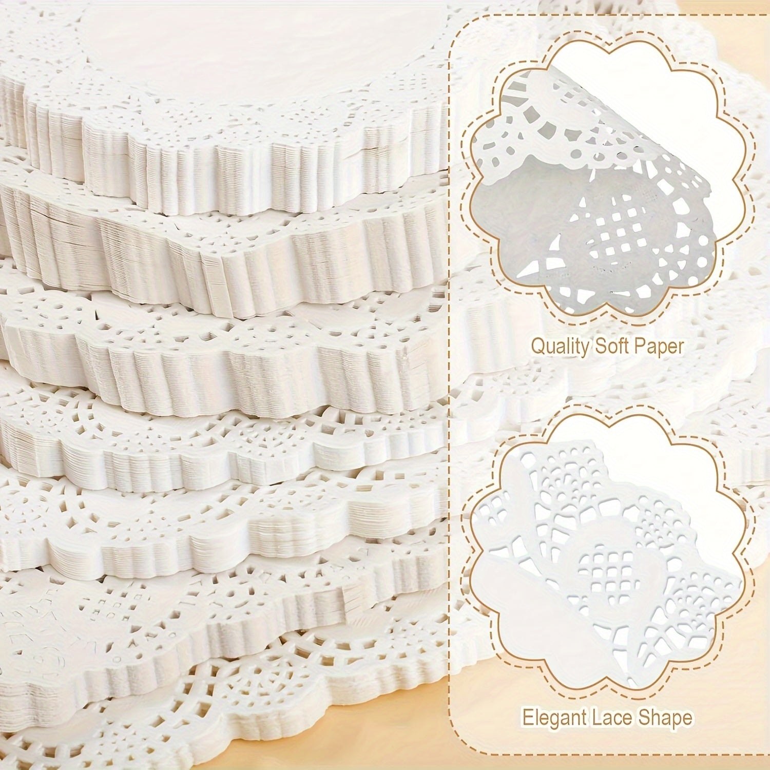 White Lace Paper Doilies Assorted Sizes for Desserts and Special Occasions