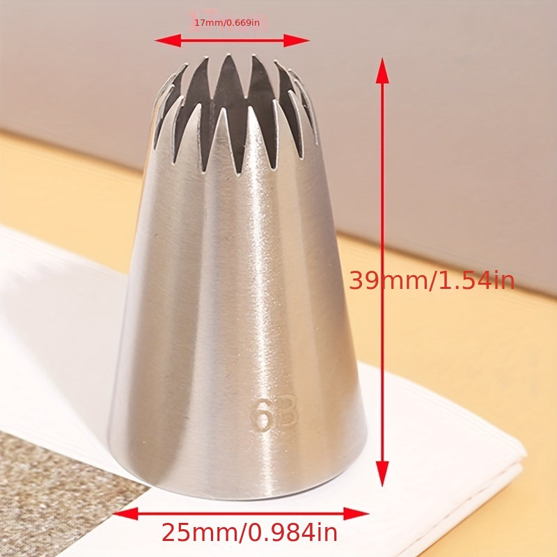 Stainless Steel 6B Cream Decorating Nozzle for Baking and Cake Decorating