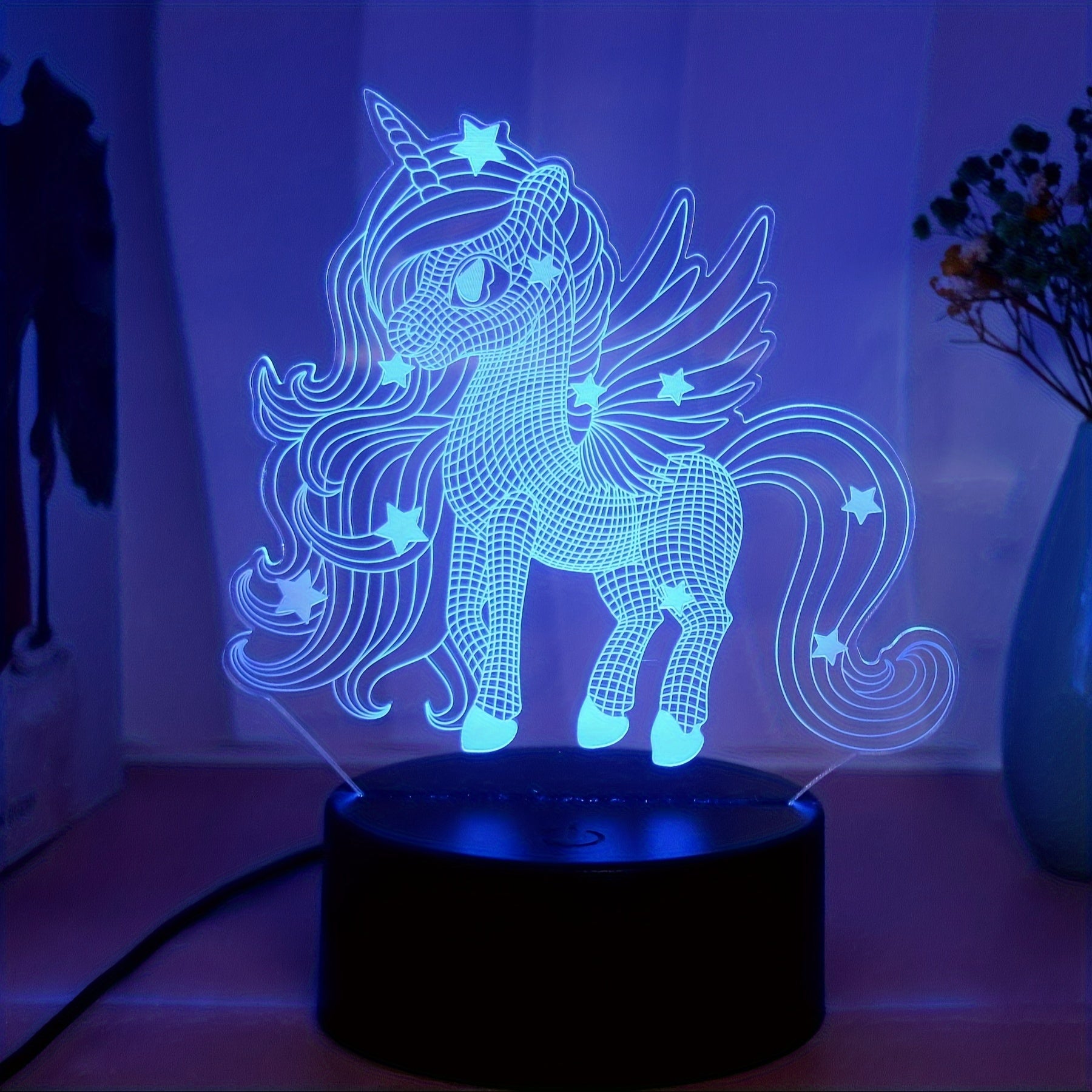 Unicorn Night Light with Celestial Shine 3D Illusion Touch Control USB Powered