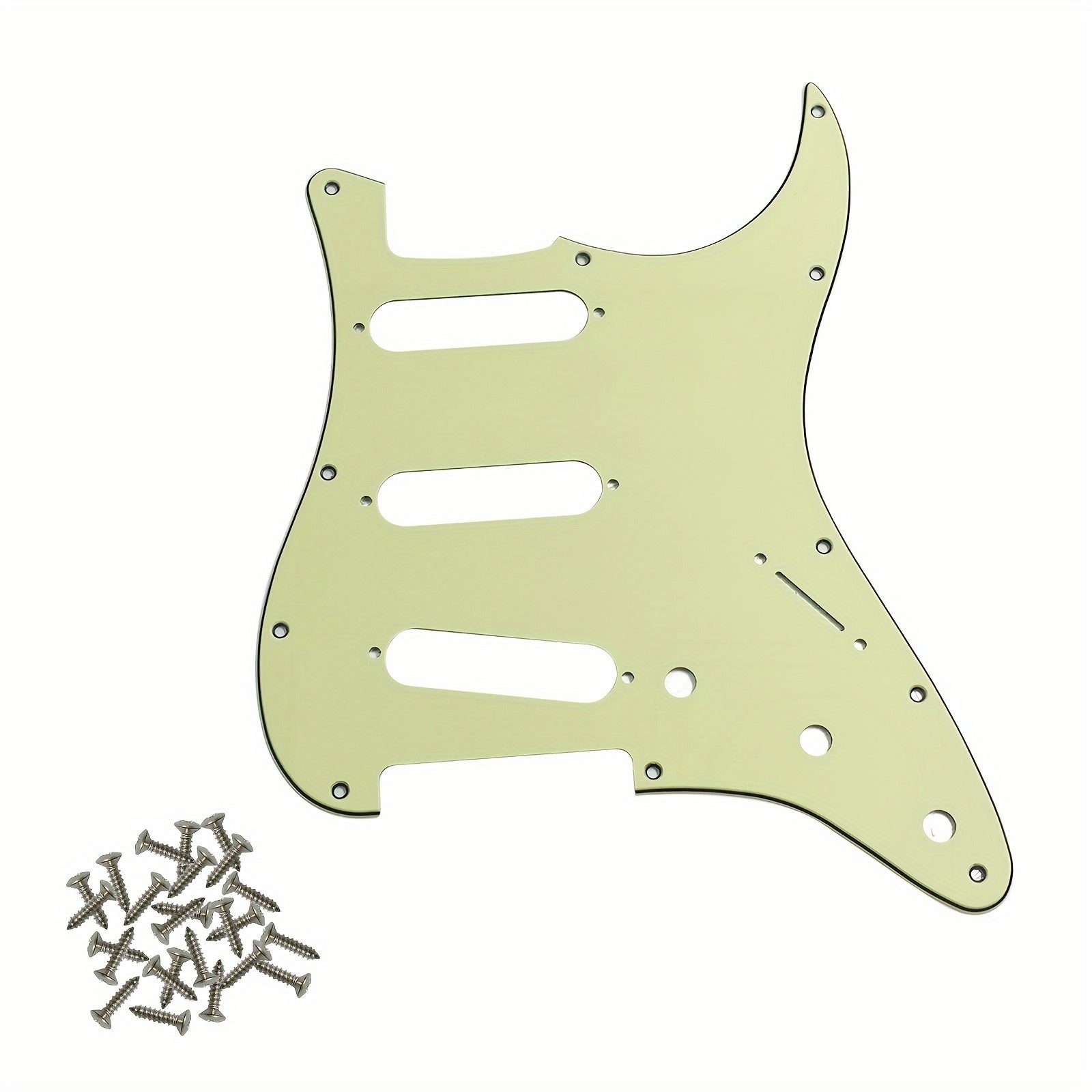 Electric Guitar Single Pickup Guard with Aluminum Shield and Screws for Standard ST Style SSS Guitars in Multiple Colors