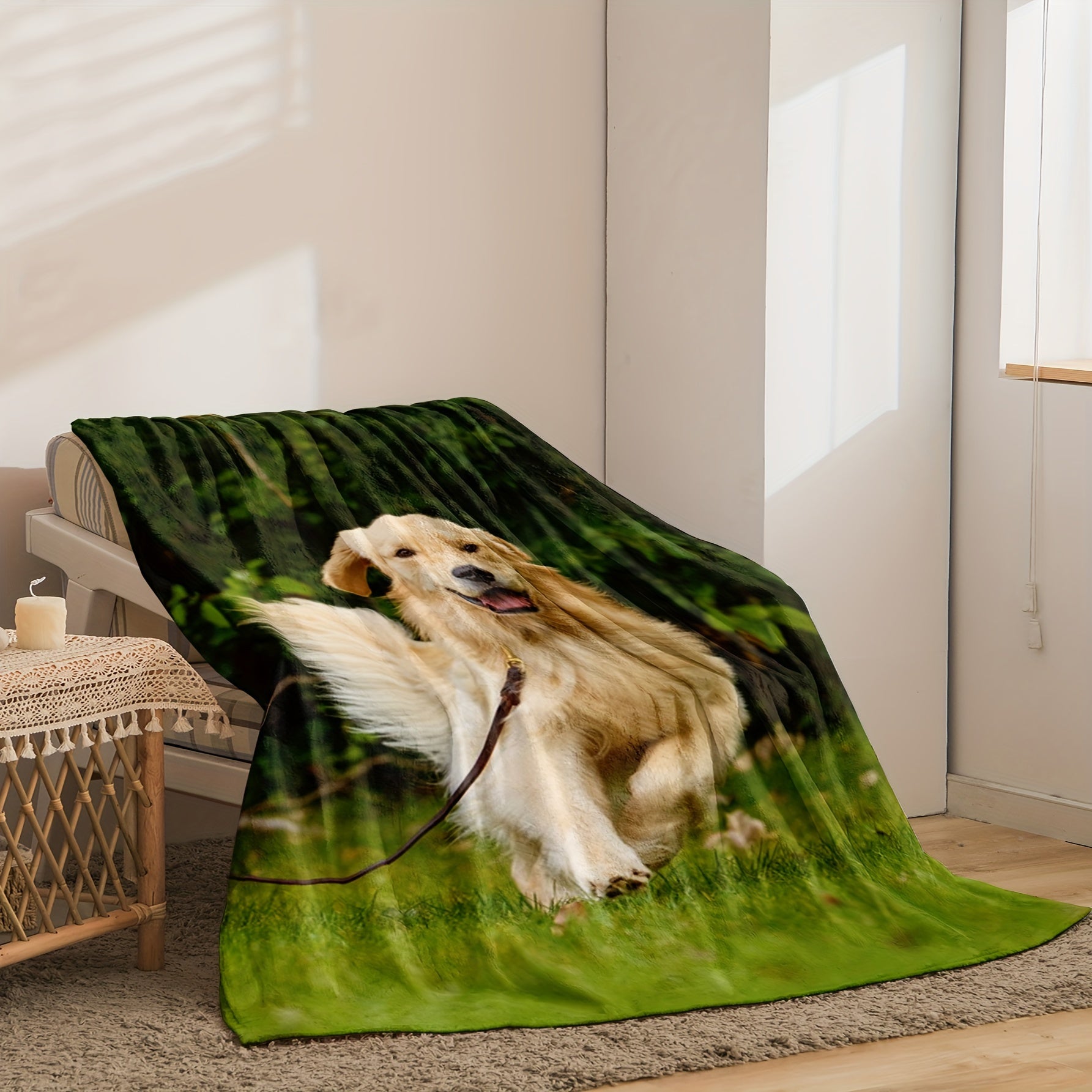 Personalized Soft Polyester Fleece Blanket for Photos of Pets and Travel Memories for All Ages