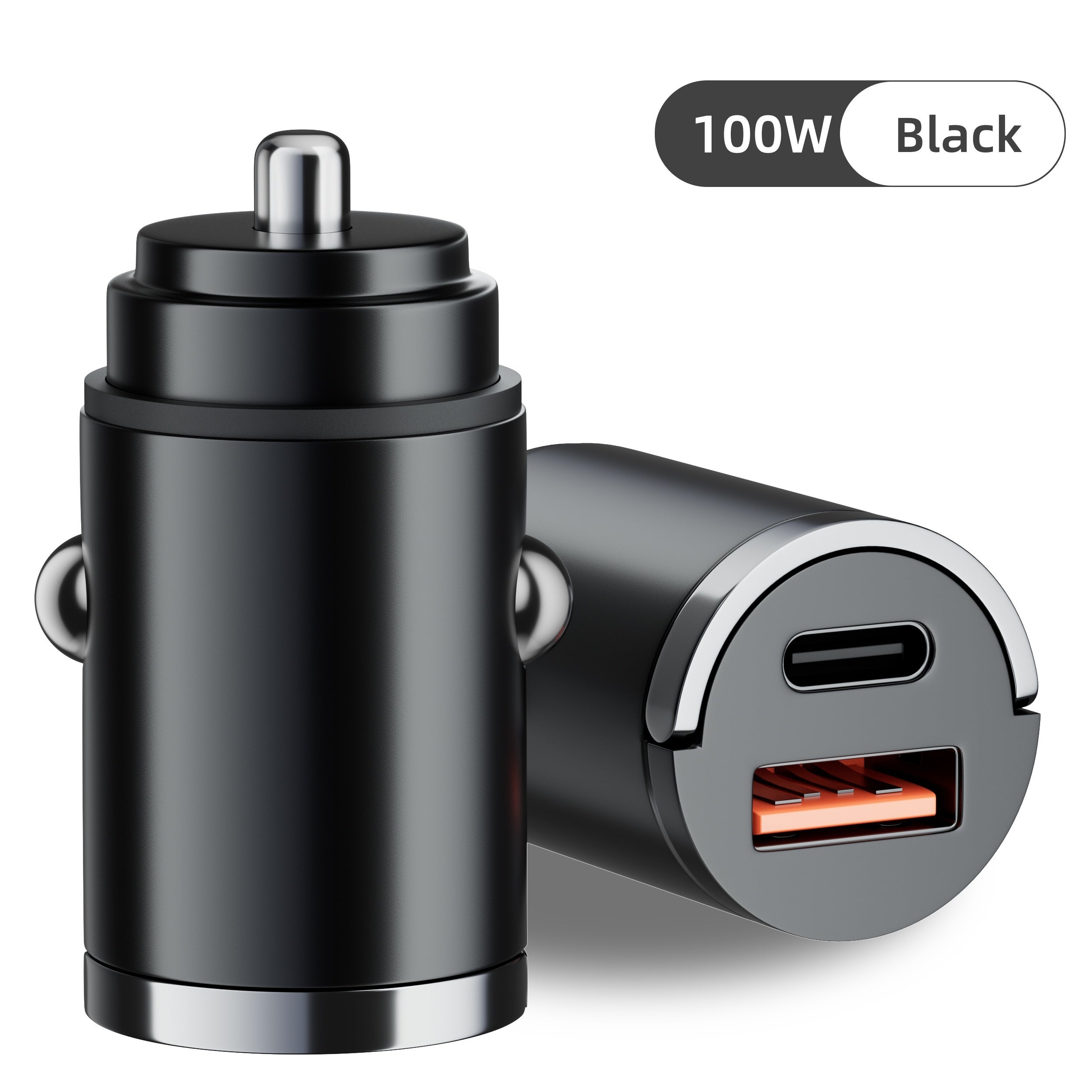 100W Dual Port Car Charger Fast Charging QC Type C Compact Lightweight Compatible with iPhone Galaxy Pixel