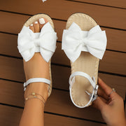 Women's Flat Shoes Open Toe Bow Casual Outdoor Beach