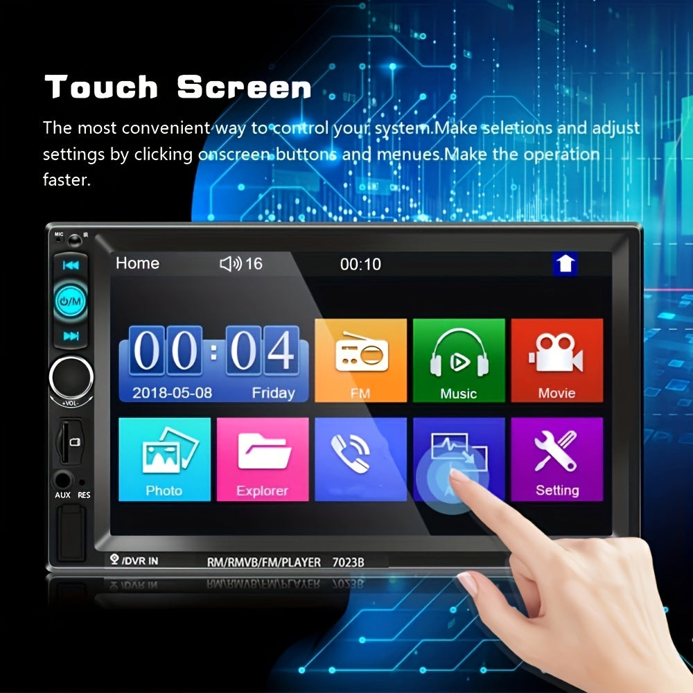 7 dyuymli HD sensorli ekranli avtomobil stereo tizimi, Mirror Link, USB, FM radio, masofadan boshqarish bilan boshqarish