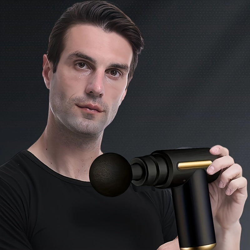 4 boshli, USB litiy-polimer batareyali, ko'p funksiyali mushaklarni bo'shatuvchi va bo'yin massaj qiluvchi portativ aqlli mini vibratsiyali zarba massajeri.