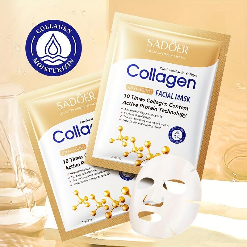 Collagen Facial Mask for Firming and Hydrating All Skin Types 10x Collagen Moisturizing Korean Beauty