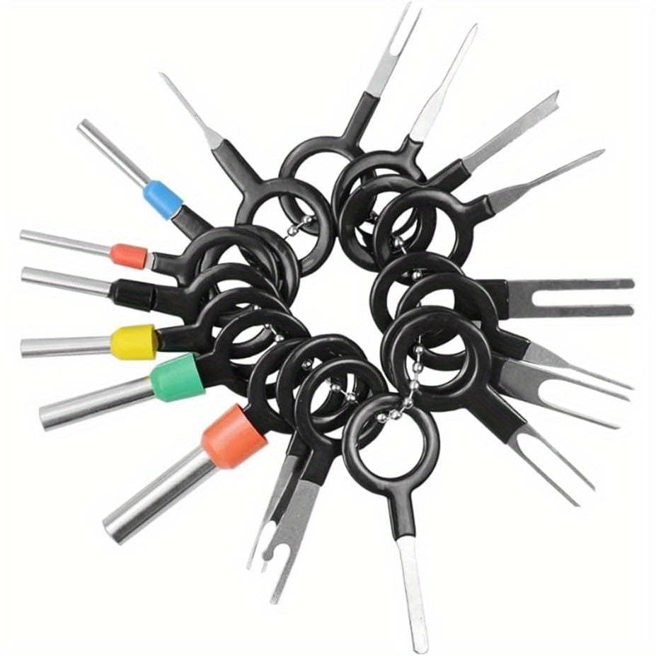 18pcs Car Wire Harness Terminal Release Tool Set Steel Connector Pin Remover