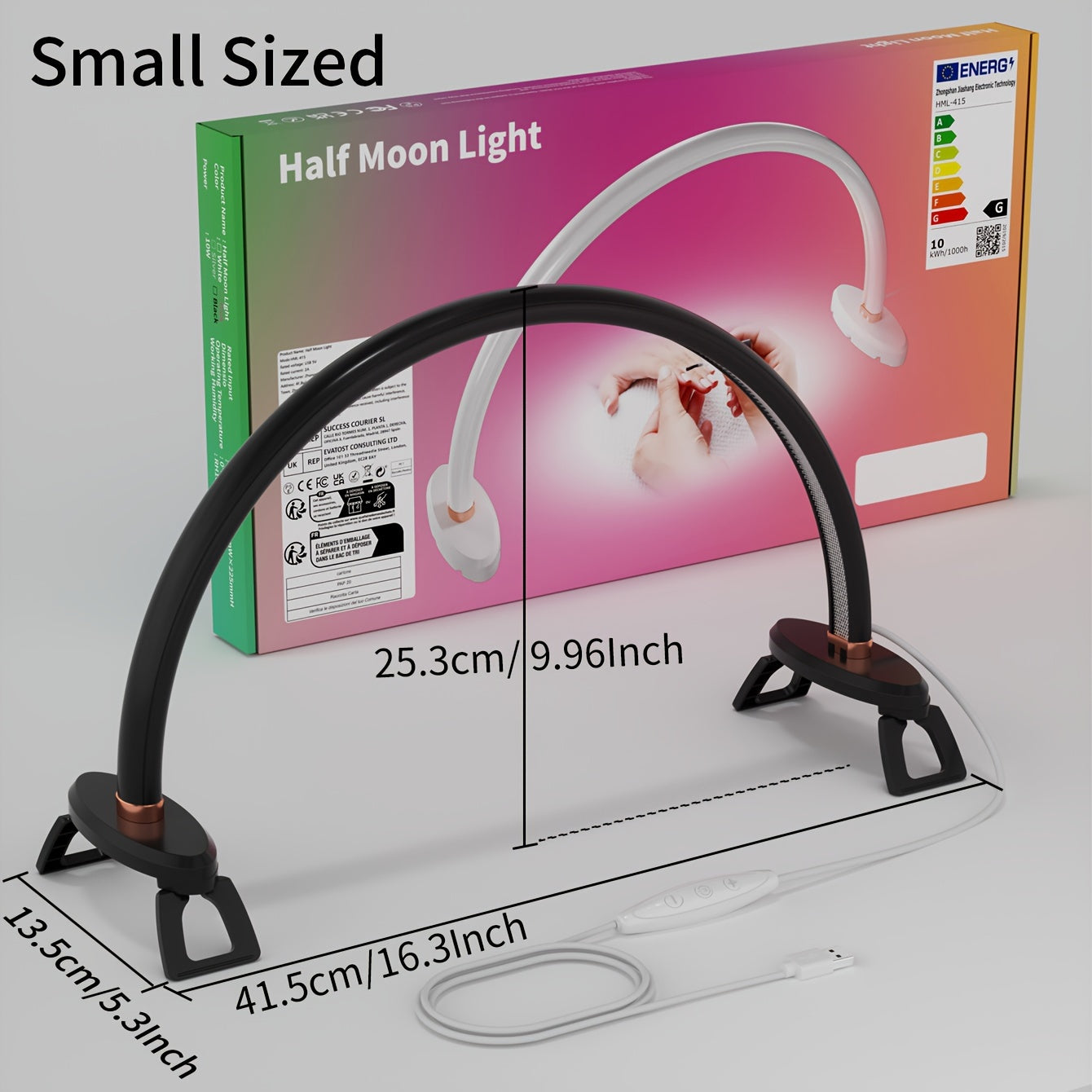 Modern Half-Moon Desk Lamp with Dimmer Adjustable Color Temp USB Powered Space-Themed Lacquered Finish