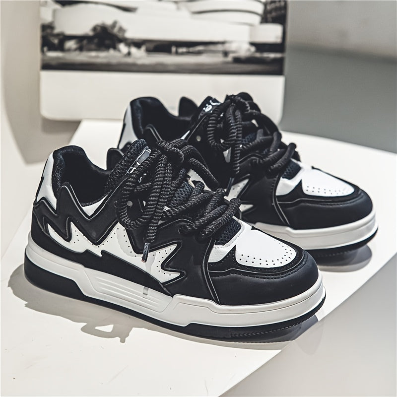 Women's Low-Top Casual Sneakers White Brown Synthetic Mesh Lace-Up Shoes