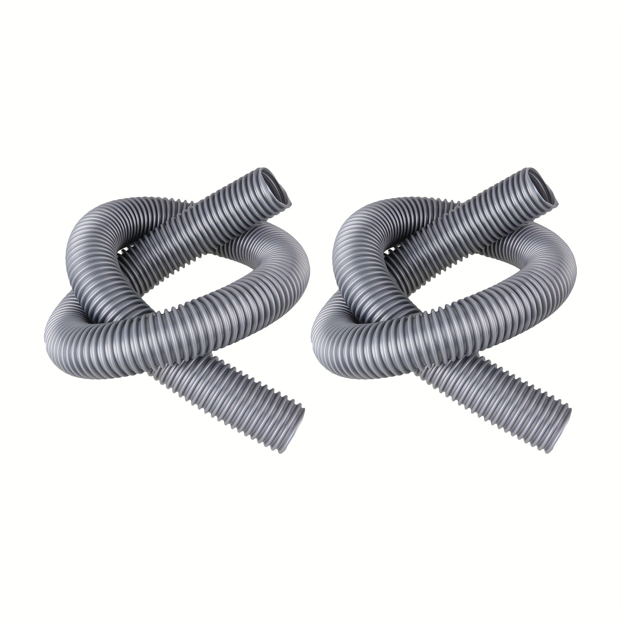 Three Pieces 35mm Gray Threaded Hose Flexible Vacuum Hose with Stainless Steel Fittings