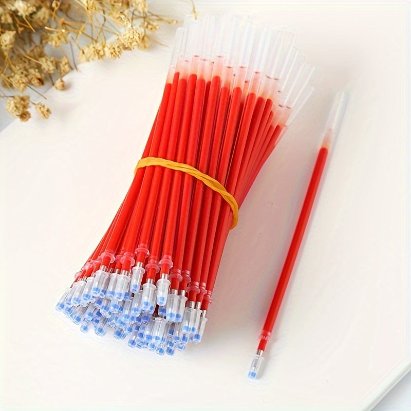 100pcs Gel Pen Refills 0.5mm in Red Blue Black Ink for Office School Supplies