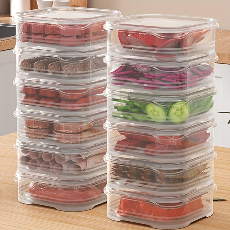 Stackable Clear Plastic Refrigerator Storage Bins with Lids Set of 6 8 10 12 Kitchen Pantry Organizer