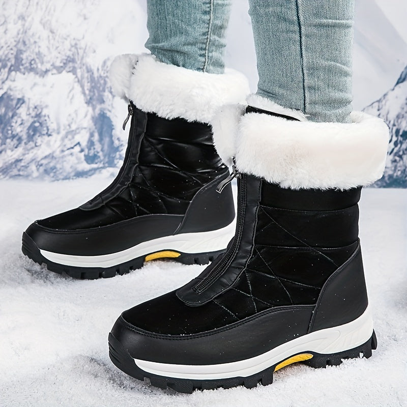 Women's Mid-Calf Winter Boots With Warmth Insulation Plush Lining