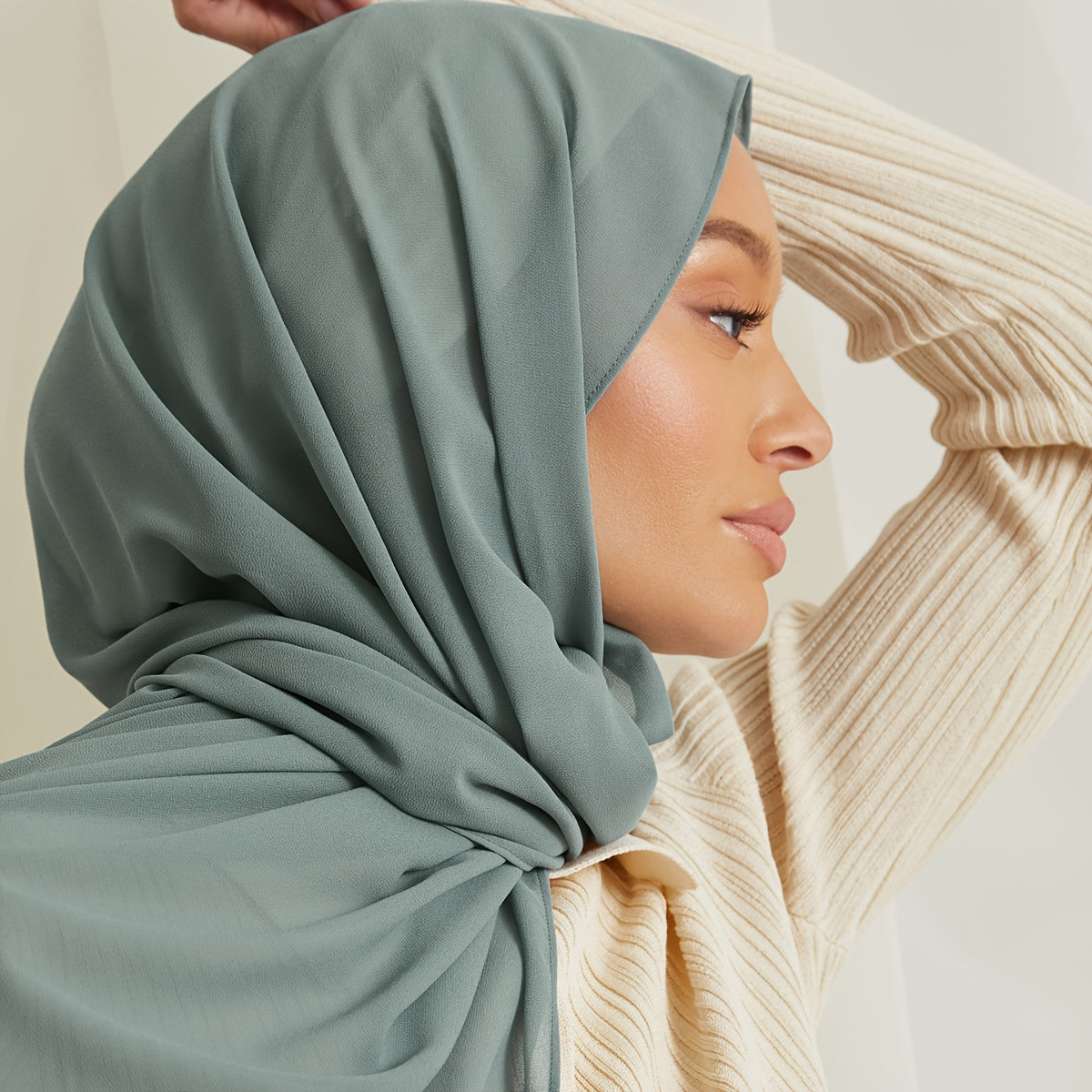 Women's Solid Color Chiffon Scarf - Lightweight and Breathable, Elegant and Simple Style, Windproof and Sun Protection Shawl