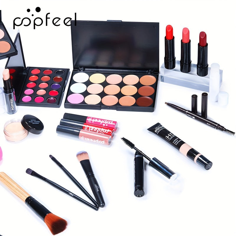 Travel Makeup Kit with Black Case Multi-Product Beauty Collection for On-the-Go Touch-Ups