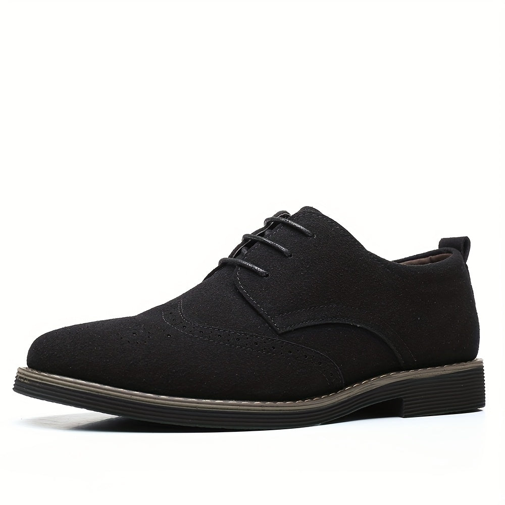Men's Casual Leather Lace-Up Shoes for Business and Walking Durable Soft Soles