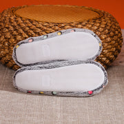 Women Polka Dot Slip-On Shoes Plush Indoor Home Non-Slip Gray Pink Brown