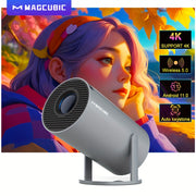 HD 720P 4K Support Wireless Projector with Auto Keystone and 180° Rotation