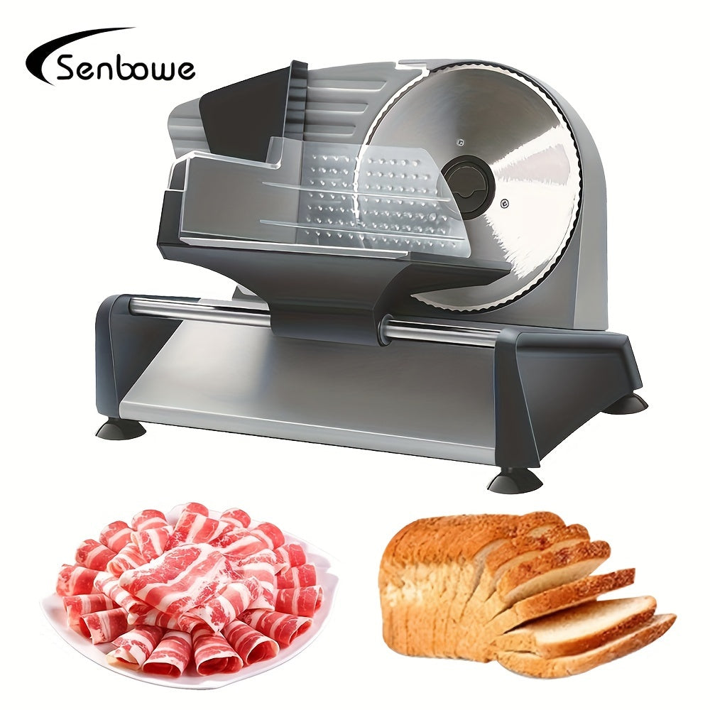 Stainless Steel Blade bilan Elektr Slicer - O'lchamni sozlash mumkin, oson tozalash - go'sht, non, meva va sabzavotlar uchun ideal - 220-240V