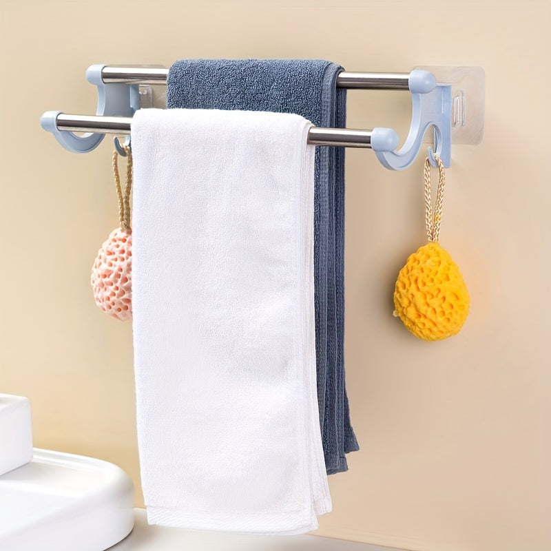 Stainless Steel Double Towel Bar Bathroom Organization