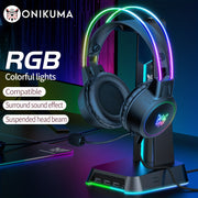 RGB Gaming Headset Noise Cancelling Surround Sound Wired with Detachable Microphone for PC and Laptop
