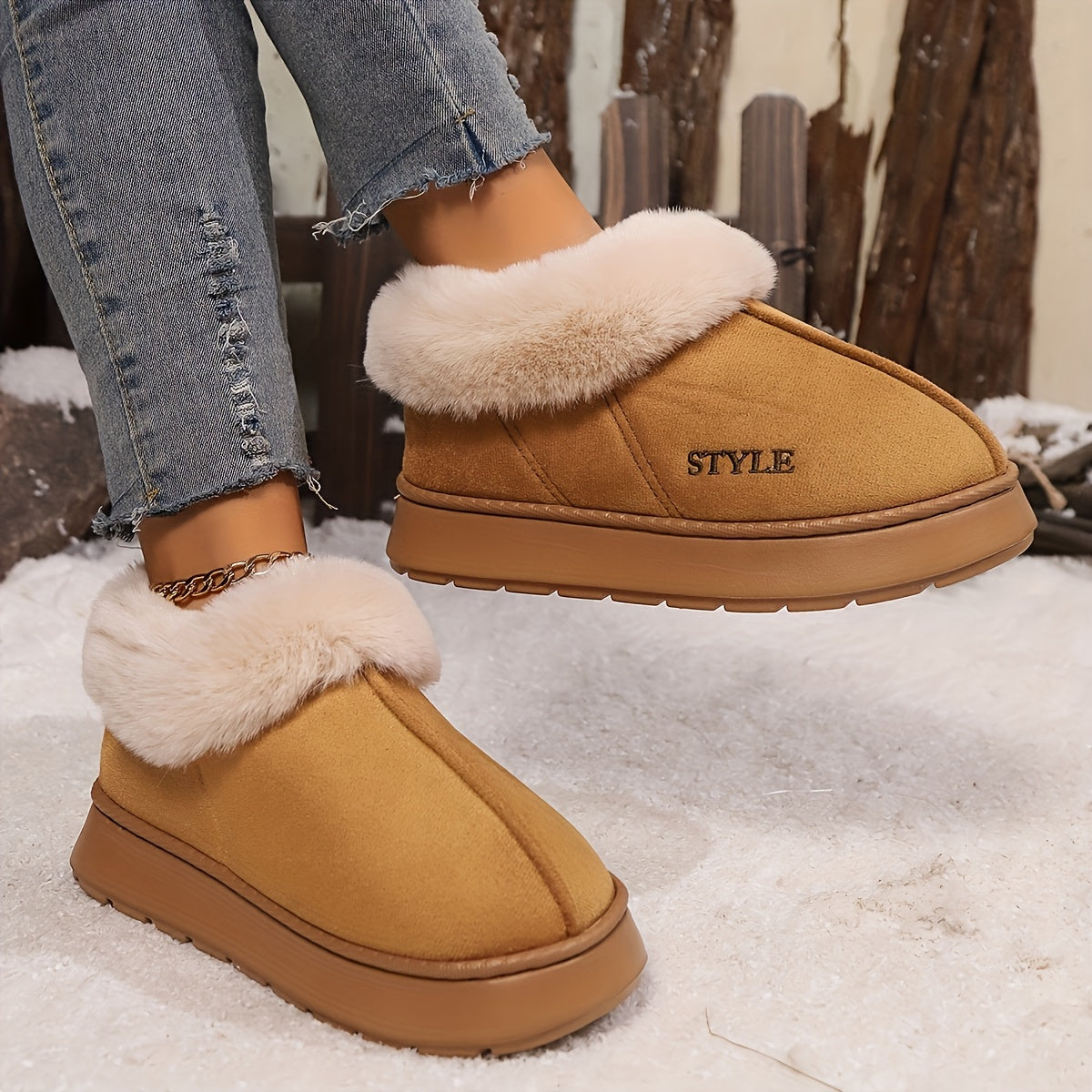 Ayollar uchun qishki issiq kengaytirilgan shippaklar, 5 rangda qulay kundalik poyabzal