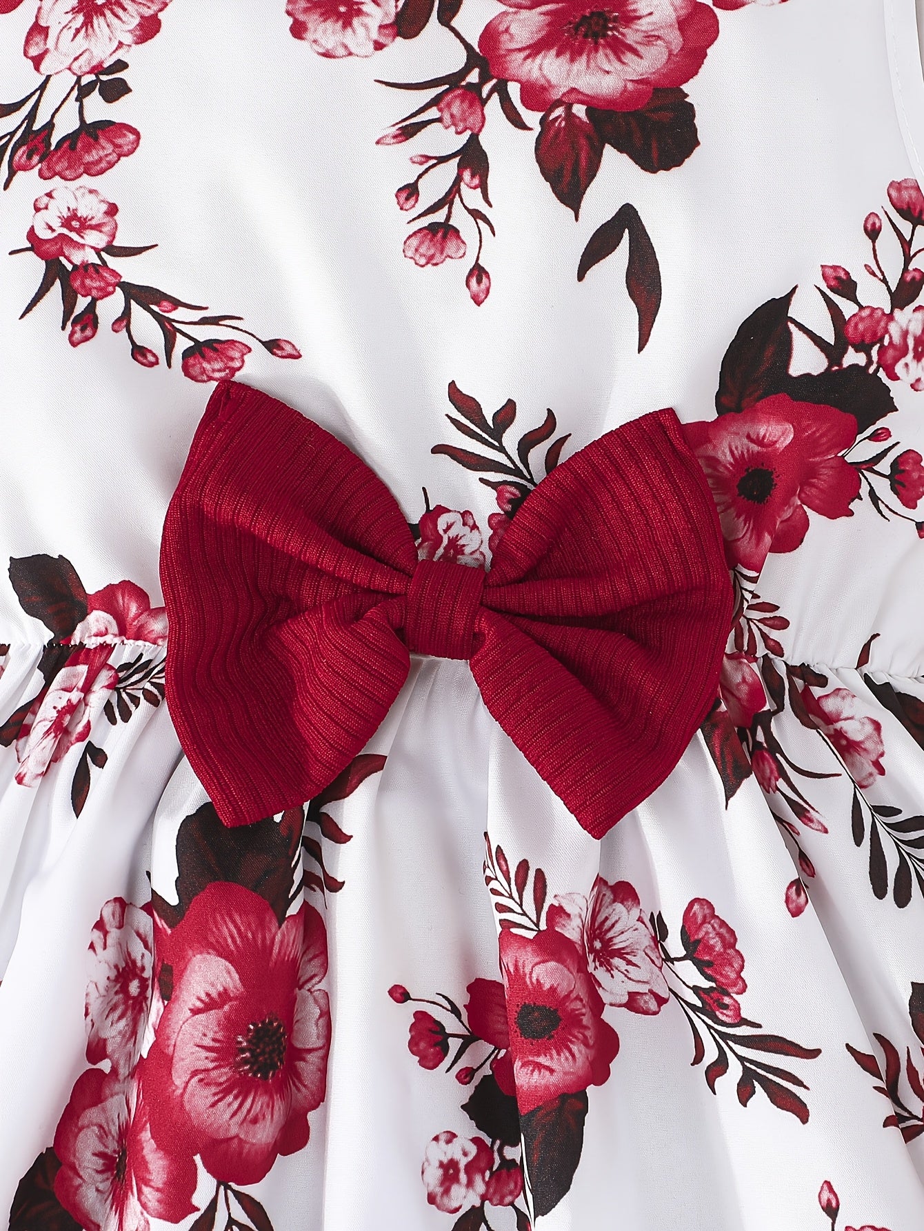 Girls' 2-Piece Floral Sundress and Ruffle Cardigan Outfit for Spring Fall Casual