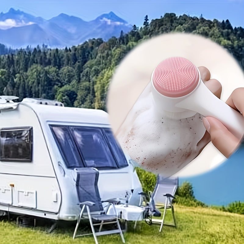 3D двухсторонняя щетка для очищения лица с мягкими волокнами из PU для бережного удаления макияжа и глубокого очищения пор